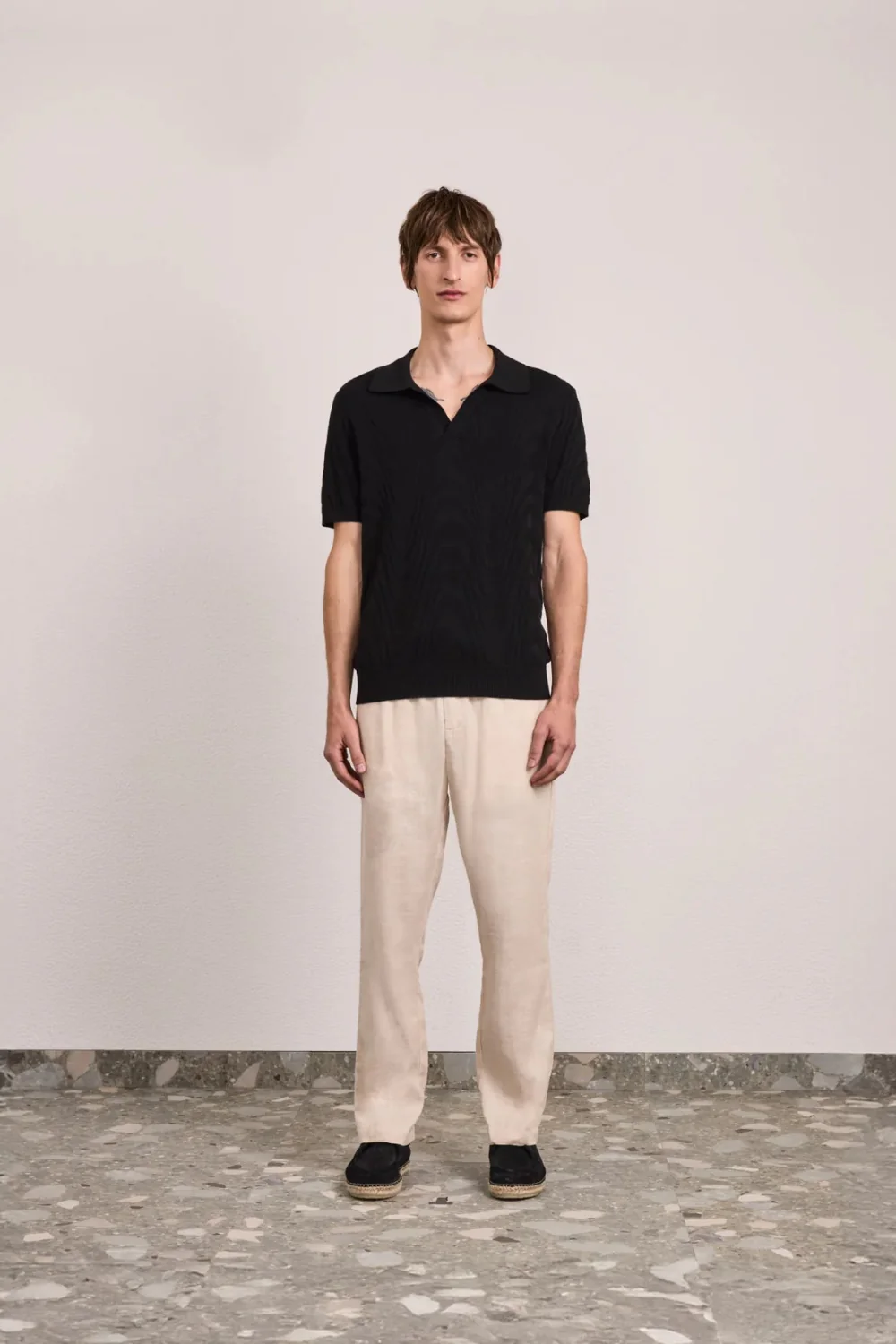 Rino Cotton Blend SS Jacquard Knit Polo