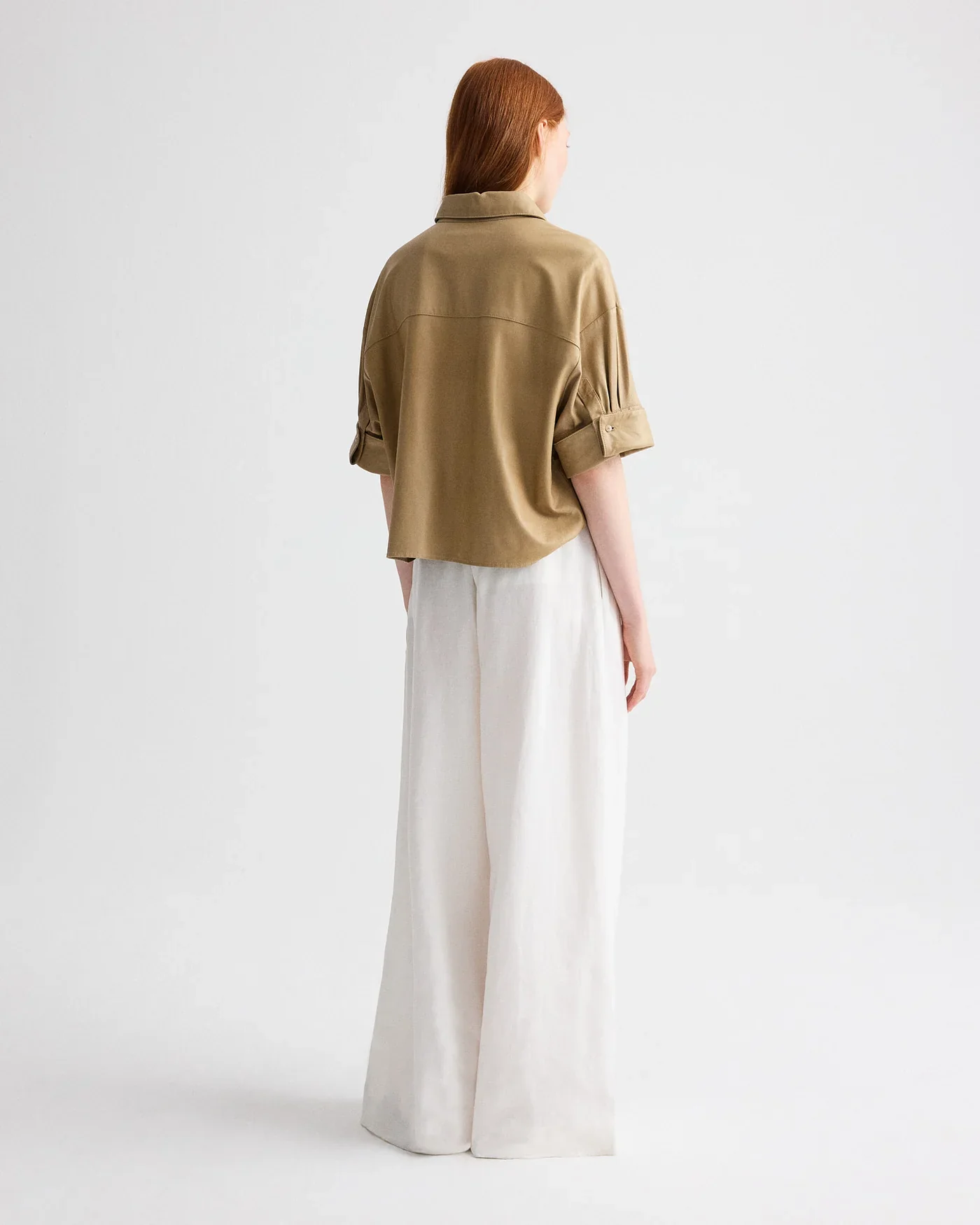 Avery Pant in Plain Weave Linen Ivory - Image 5