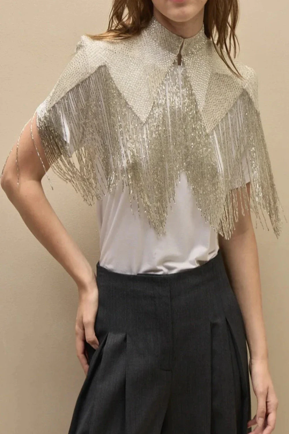 Beaded Topper Ivory - Image 2