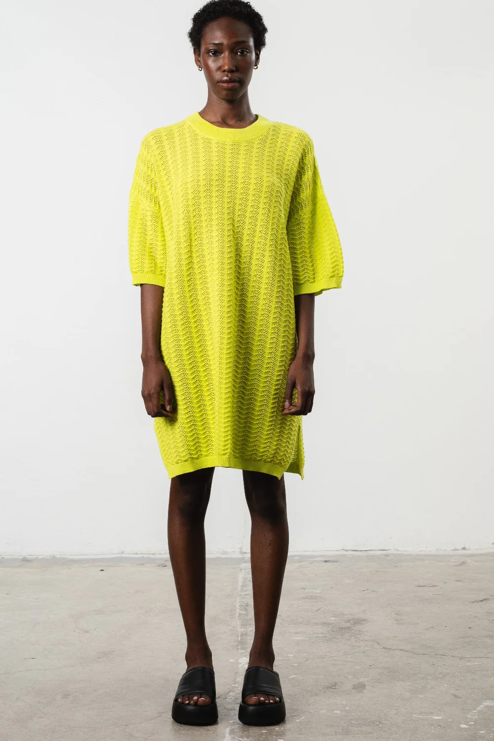 Bella Lace T-Shirt Dress Lime (Final Sale)