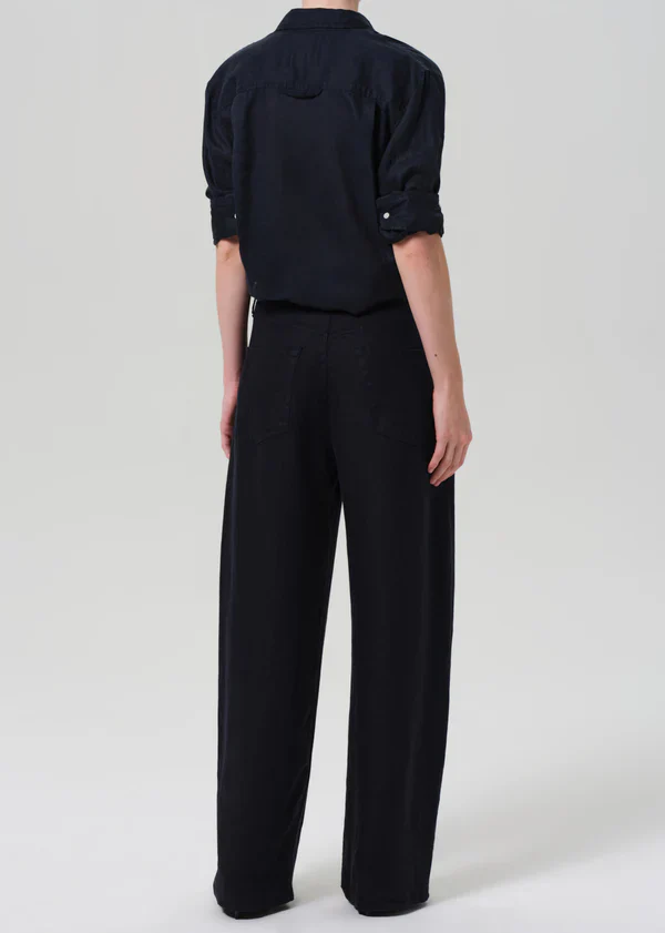 Brynn Drawstring Linen Trouser True Navy - Image 4