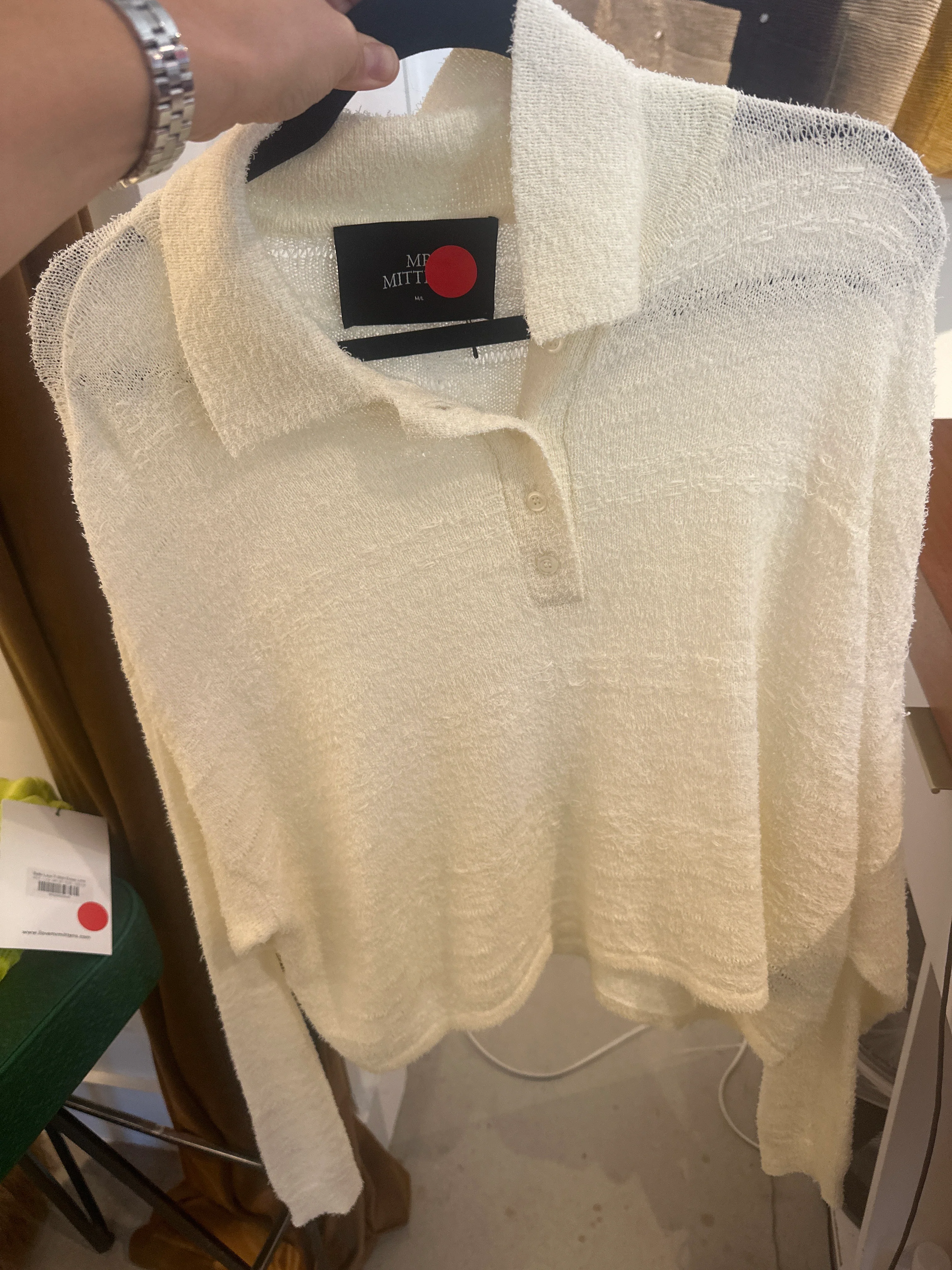 Camilla Cropped Polo Shirt Cream