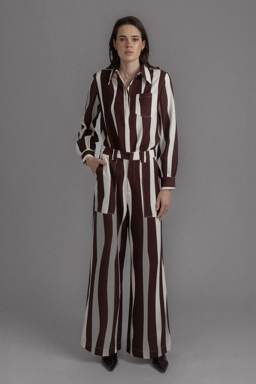 Chocolate Striped Chic Trouser