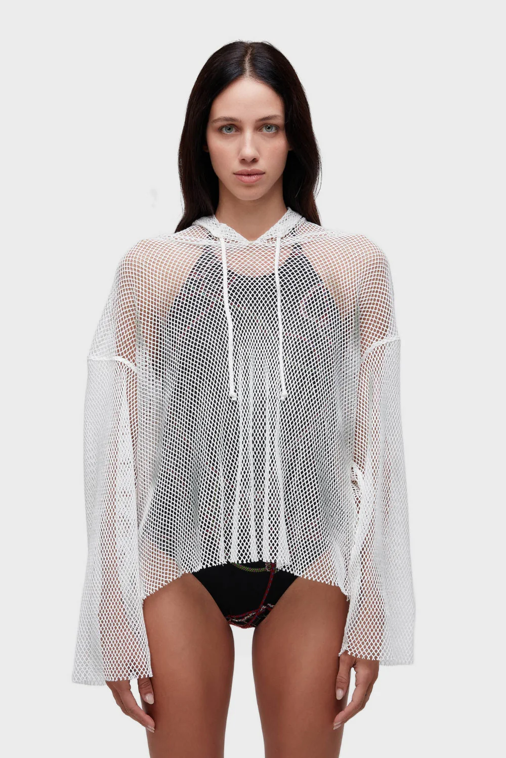 Mesh Layers Hooded Shirt