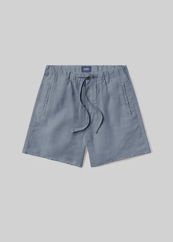 Drawstring Deck Short Stone Blue