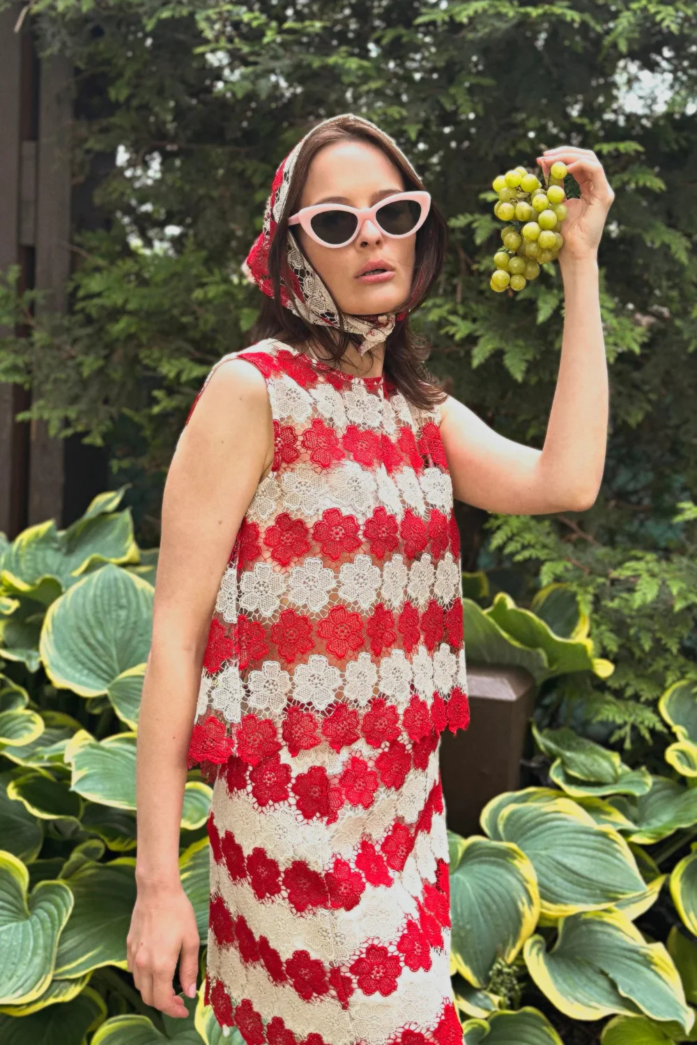 Dupree Two-Tone Tie-Back Top Paprika