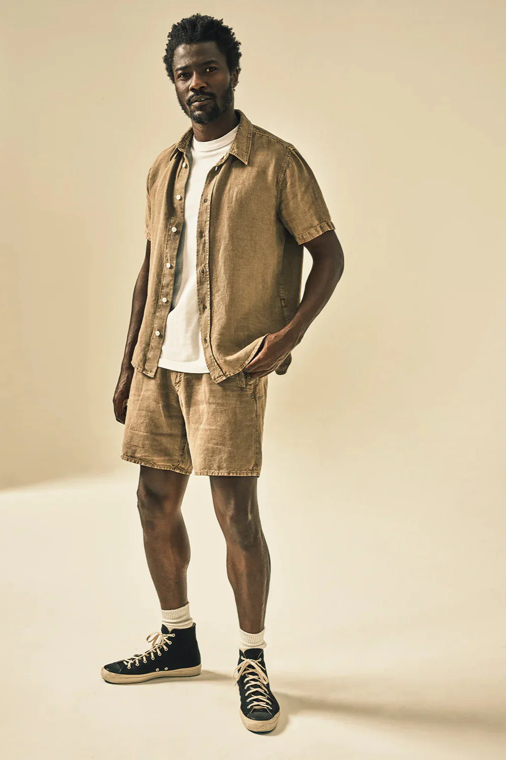 Drawstring Deck Short Dark Khaki - Image 2