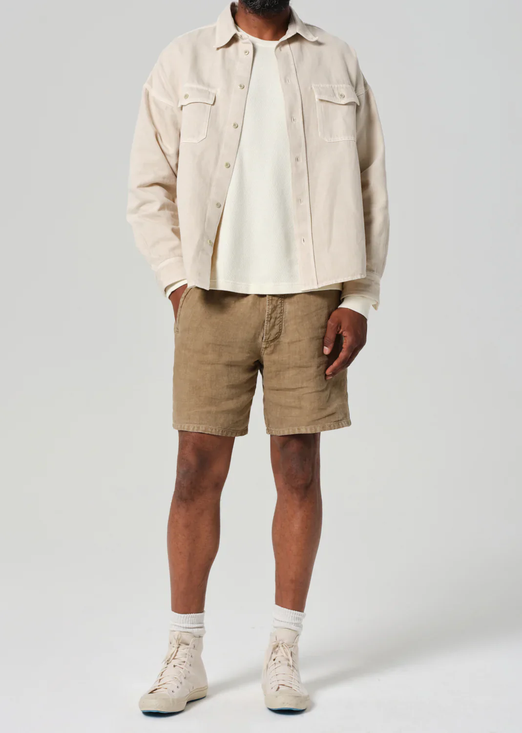 Drawstring Deck Short Dark Khaki - Image 3