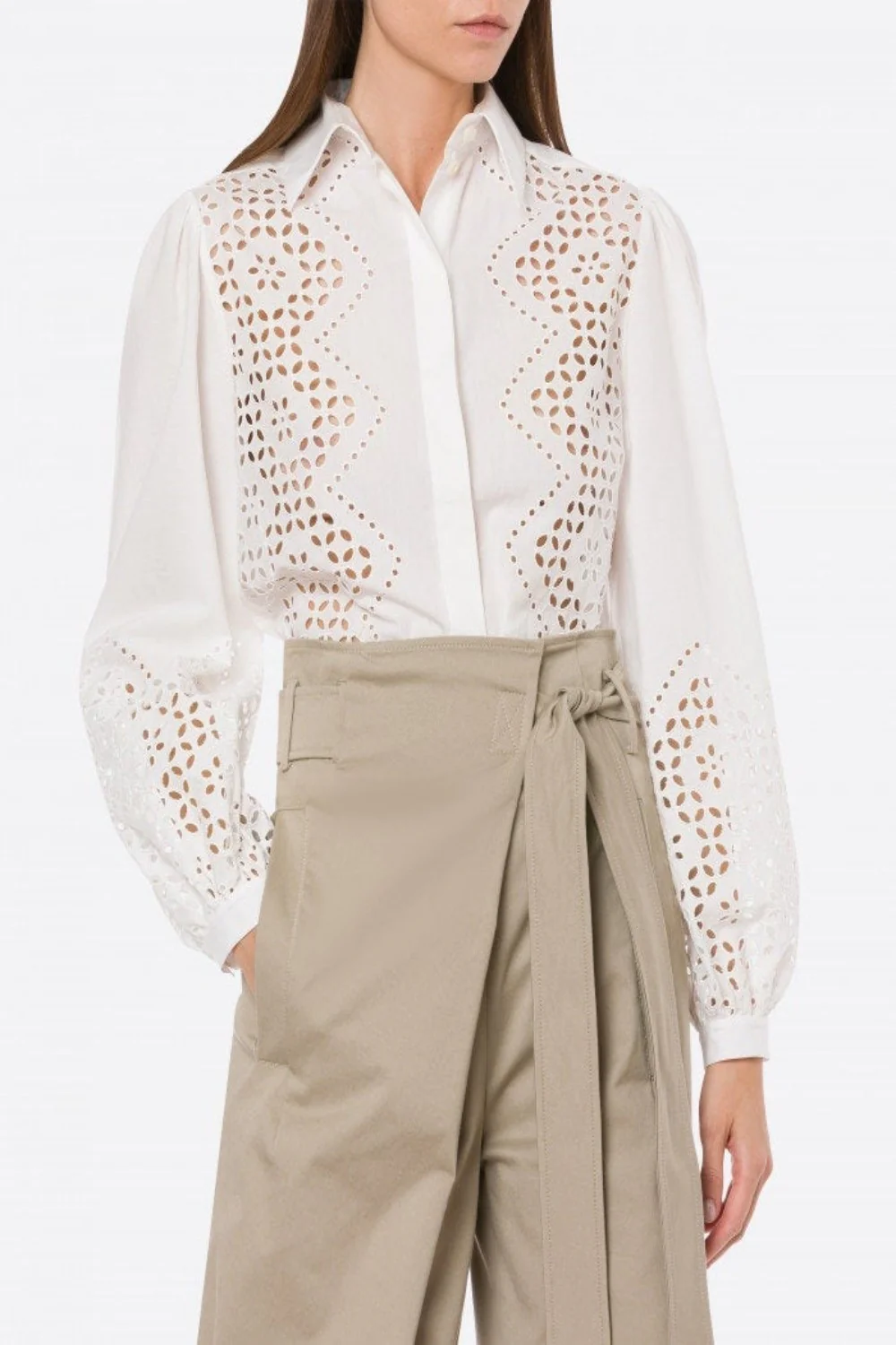 Button Down Shirt with Sangallo Embroidery (Final Sale)