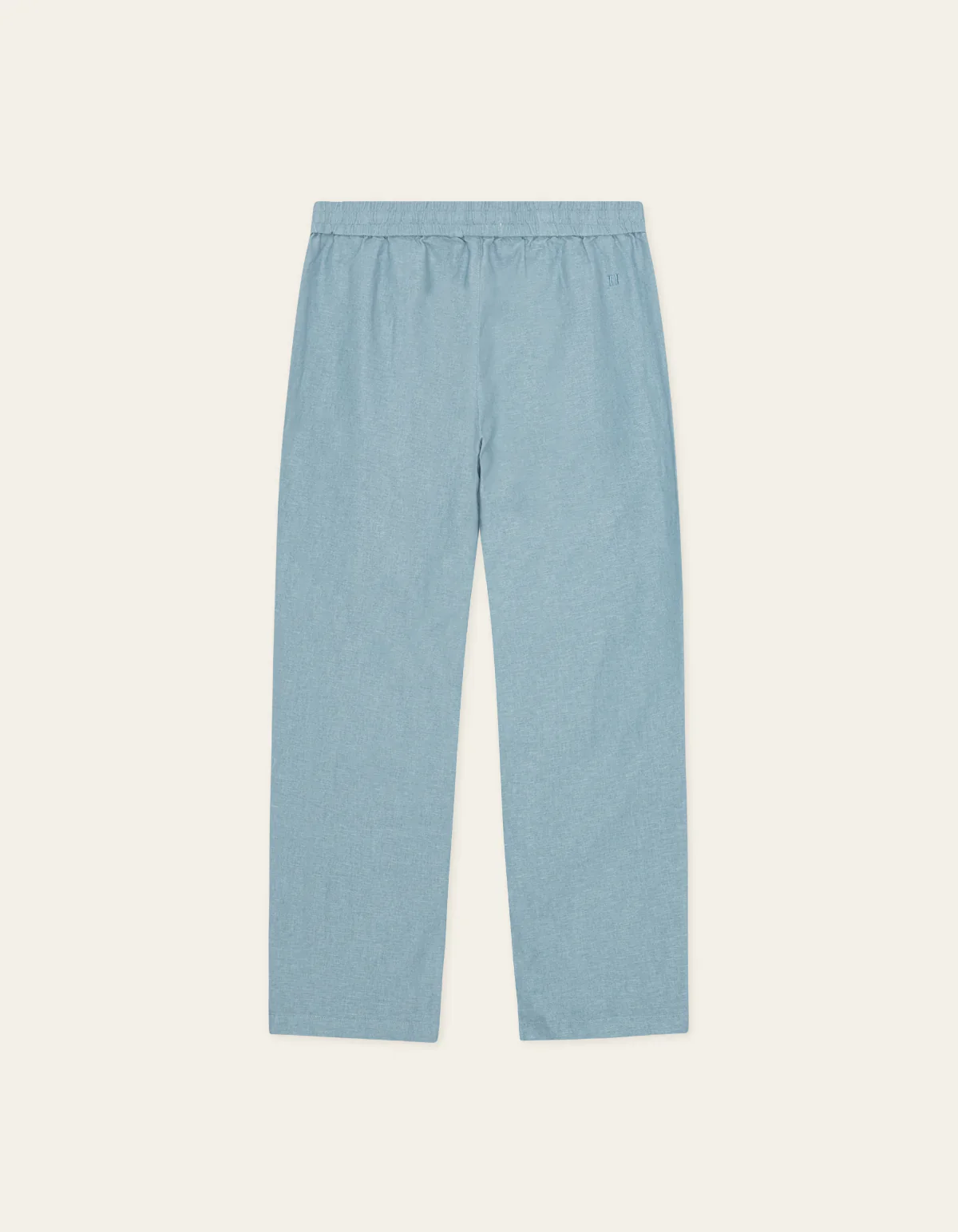 Faded Denim Blue Linen Casual Pants - Image 2
