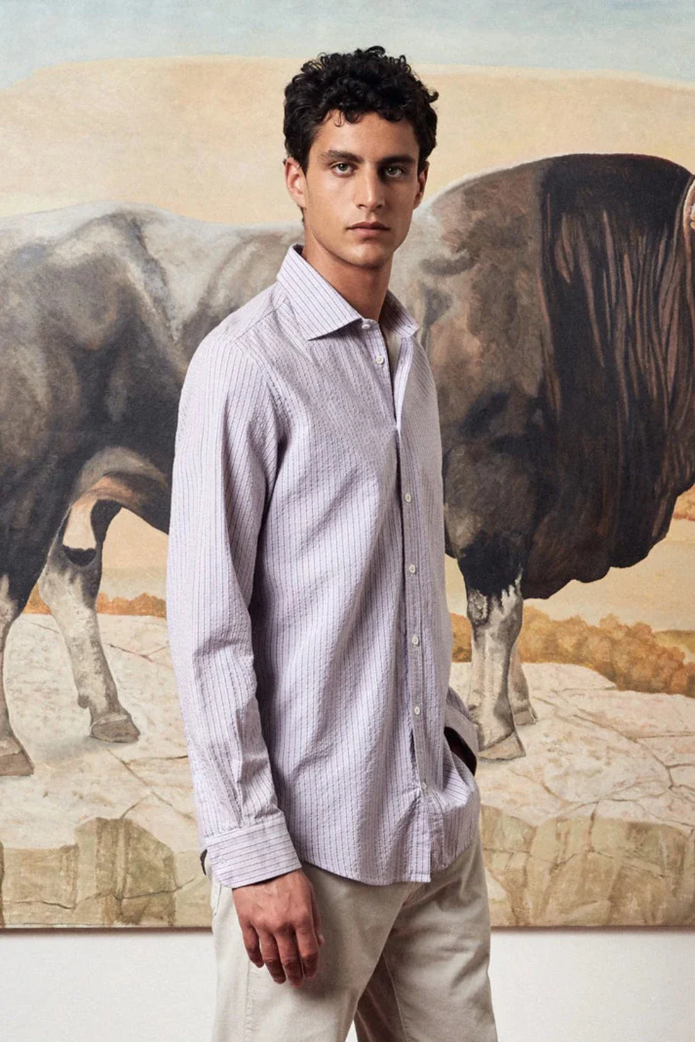 Genova Shirt Calce Purple Stripe (Final Sale)