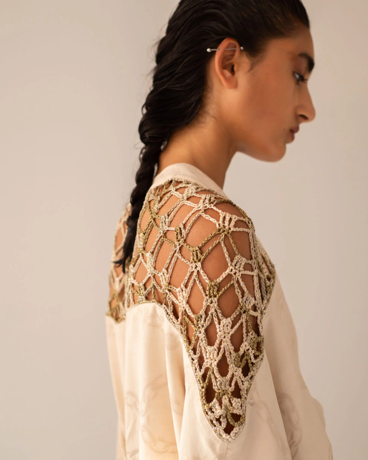 Iris Butterfly Mermaid Mini Dress Sand Chain - Image 2