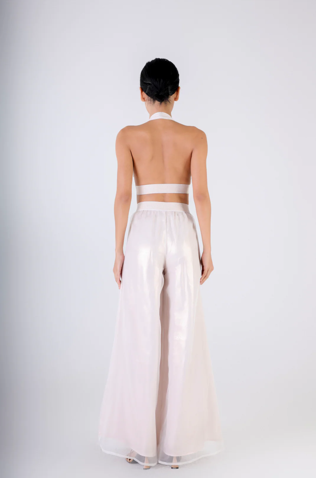 Jasmine Silk Top in Rosegold White Organza - Image 4