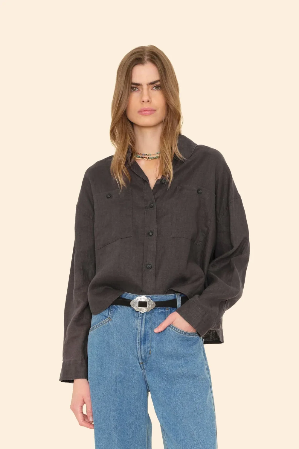 Brittan Shirt Black Quartz (Final Sale)
