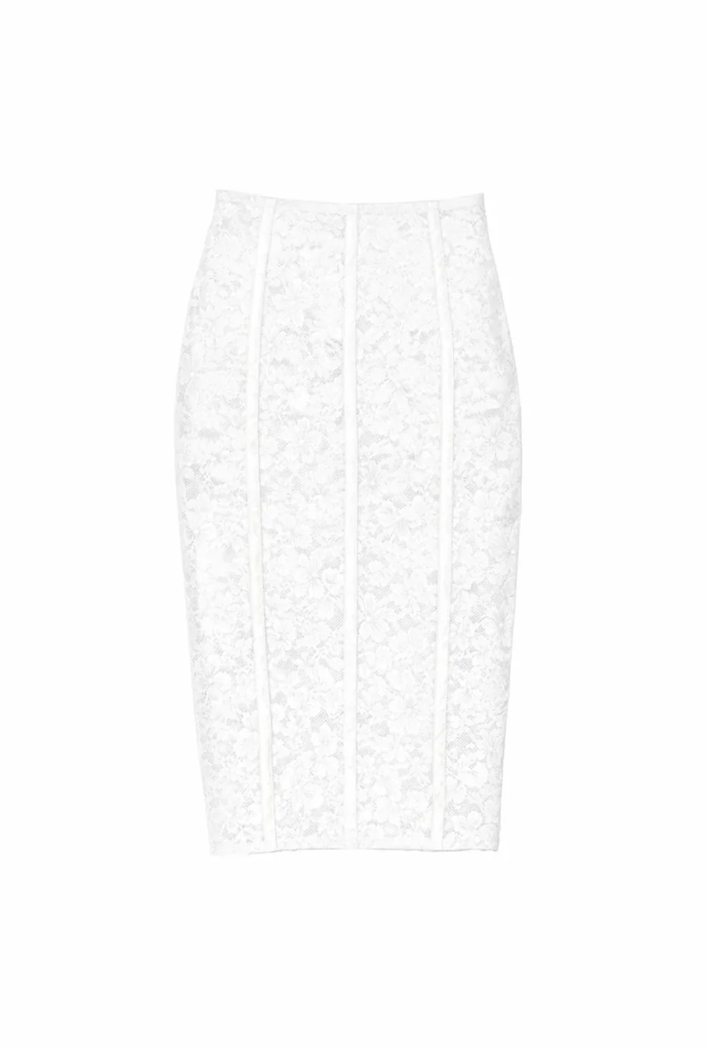 Le Stretch Lace Pencil Skirt Ivory
