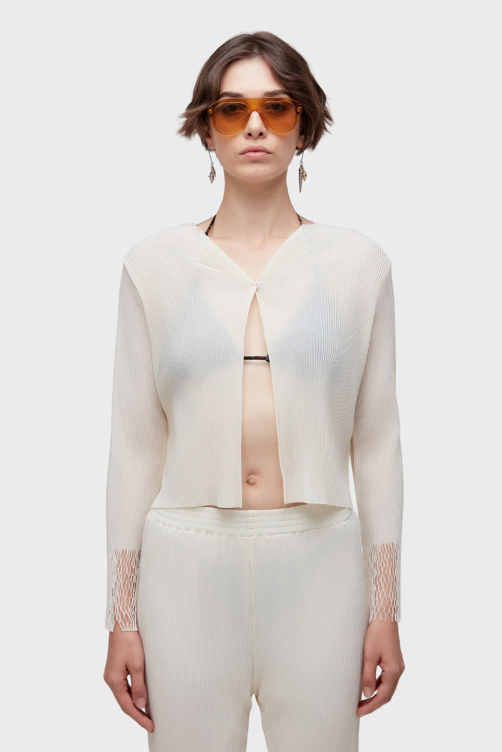 Plisse Cardigan