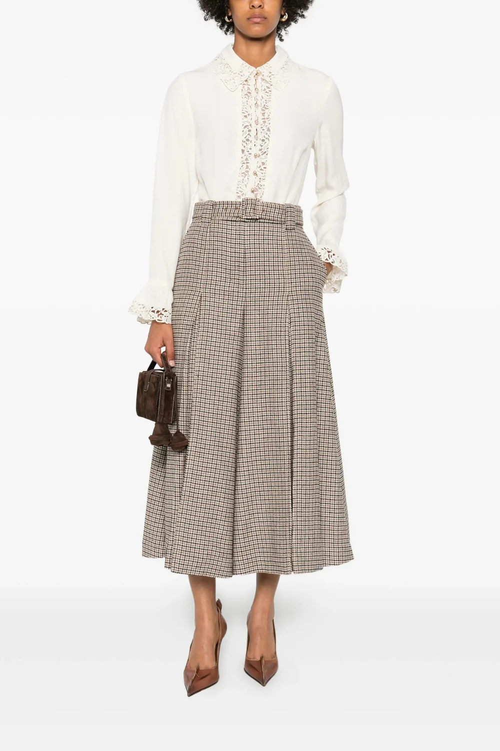 Lace Trim Shirt Cream