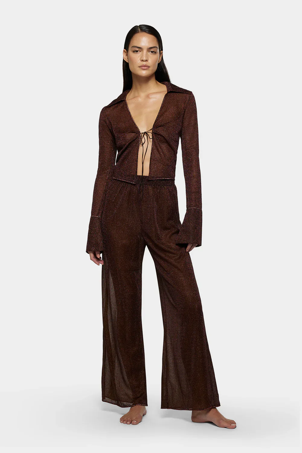 Lumiere Slim Shirt Chocolate - Image 3