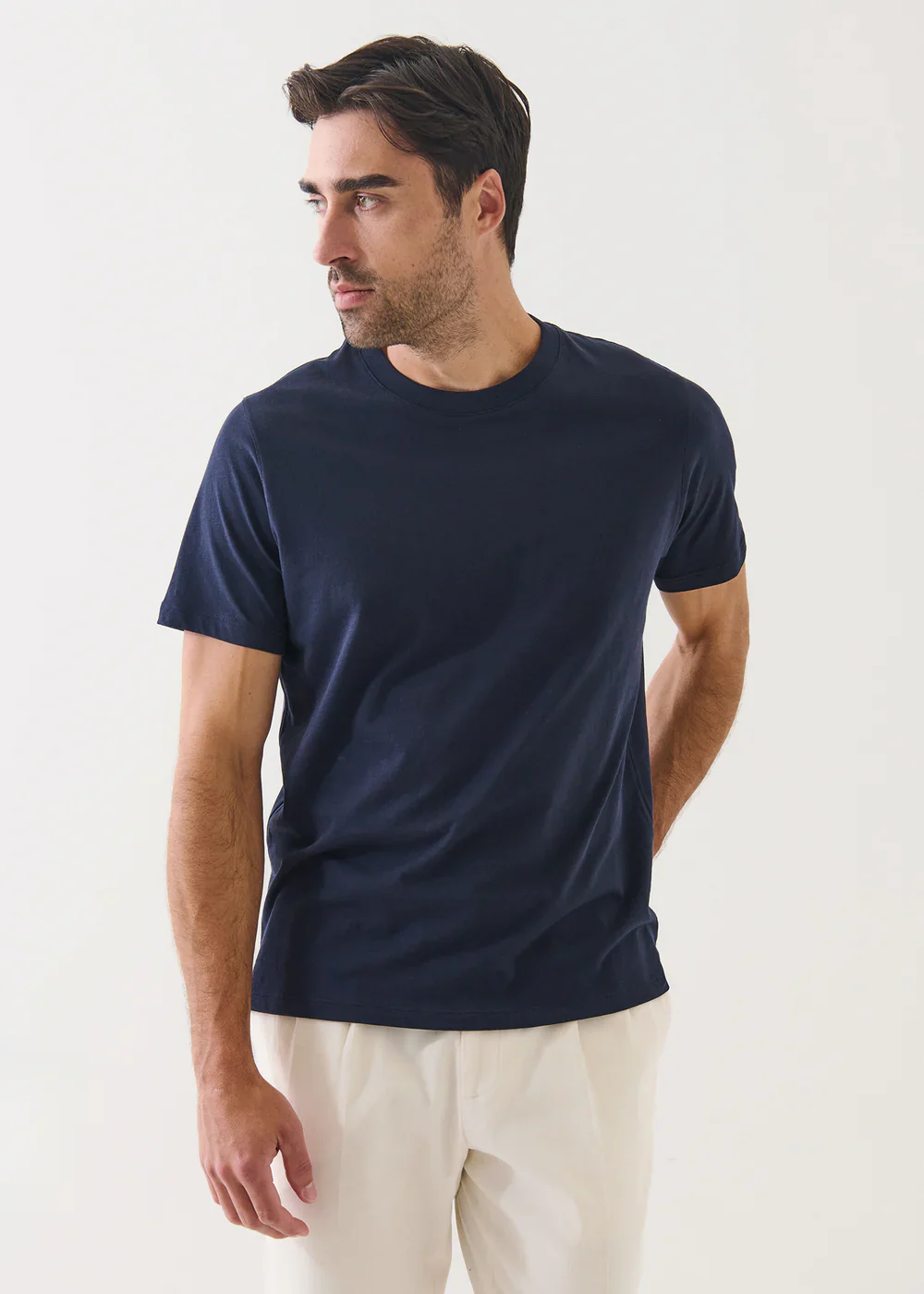 Luxury SS Pima Crew T-Shirt Midnight - Image 2