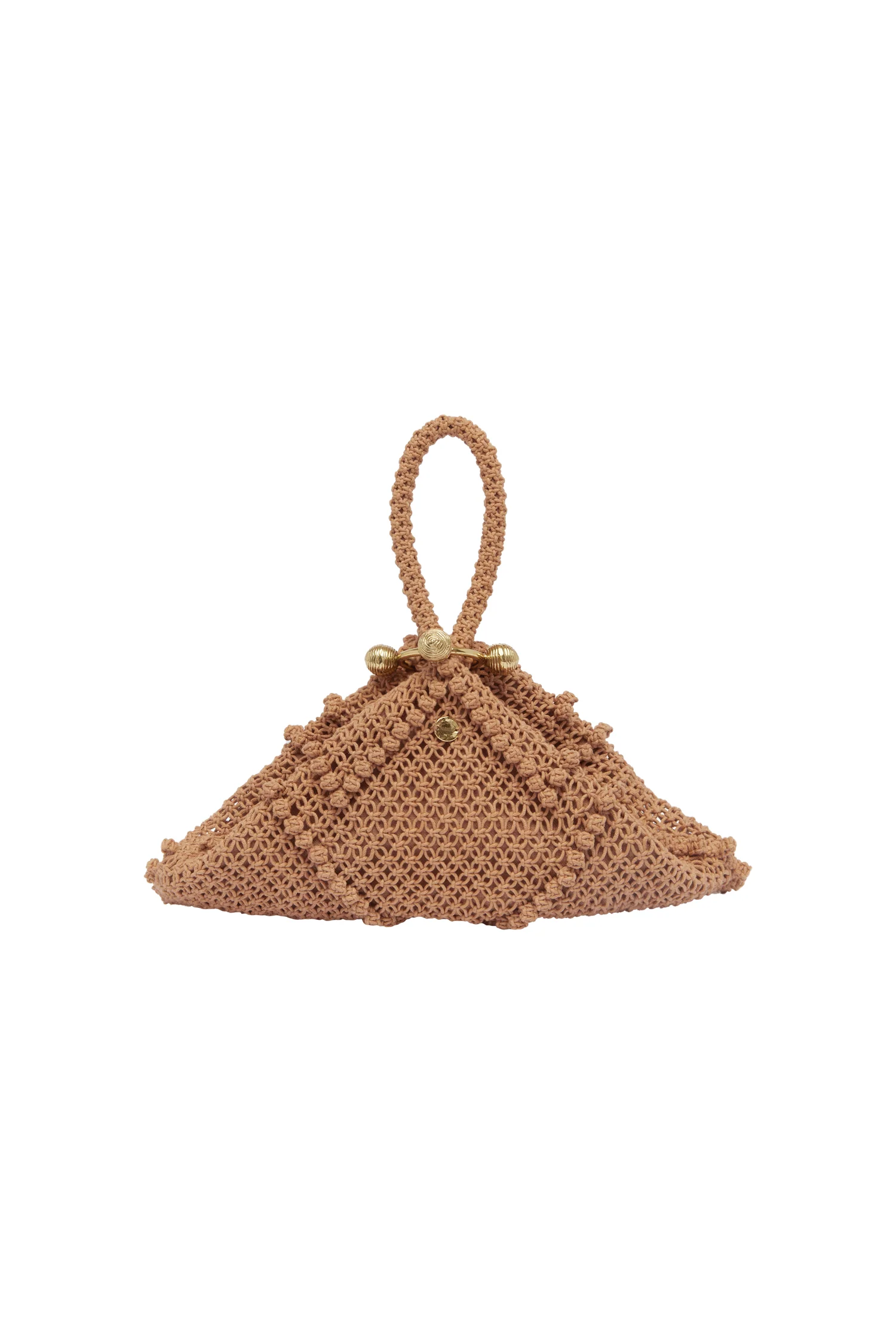 Mini Macrame Trapeze pouch Peche