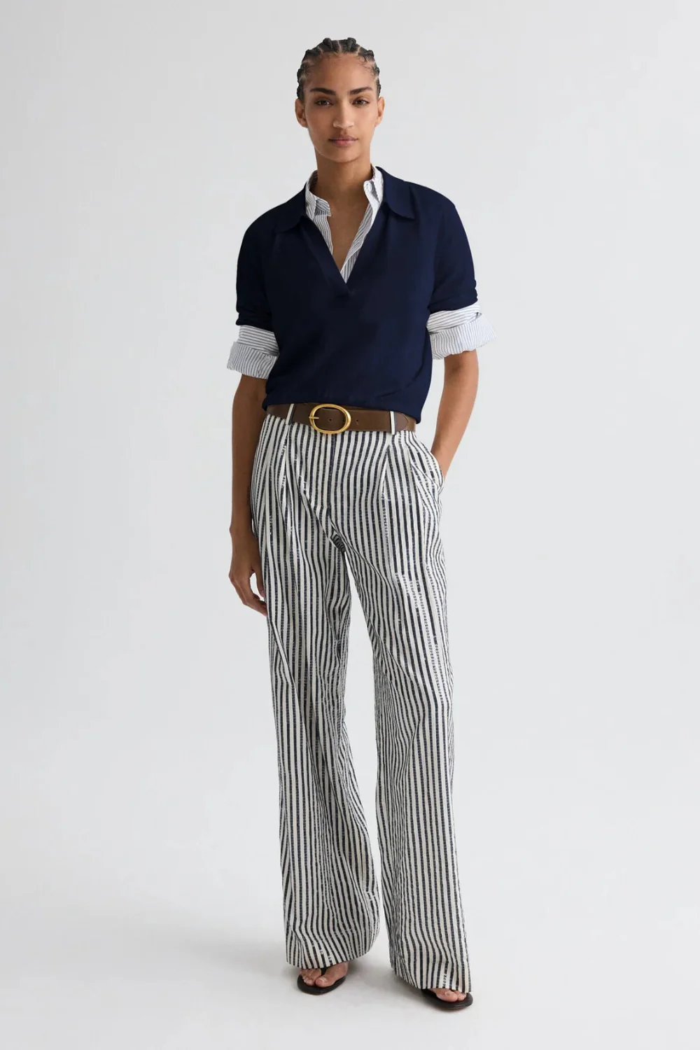Sulli Trouser Indigo-White