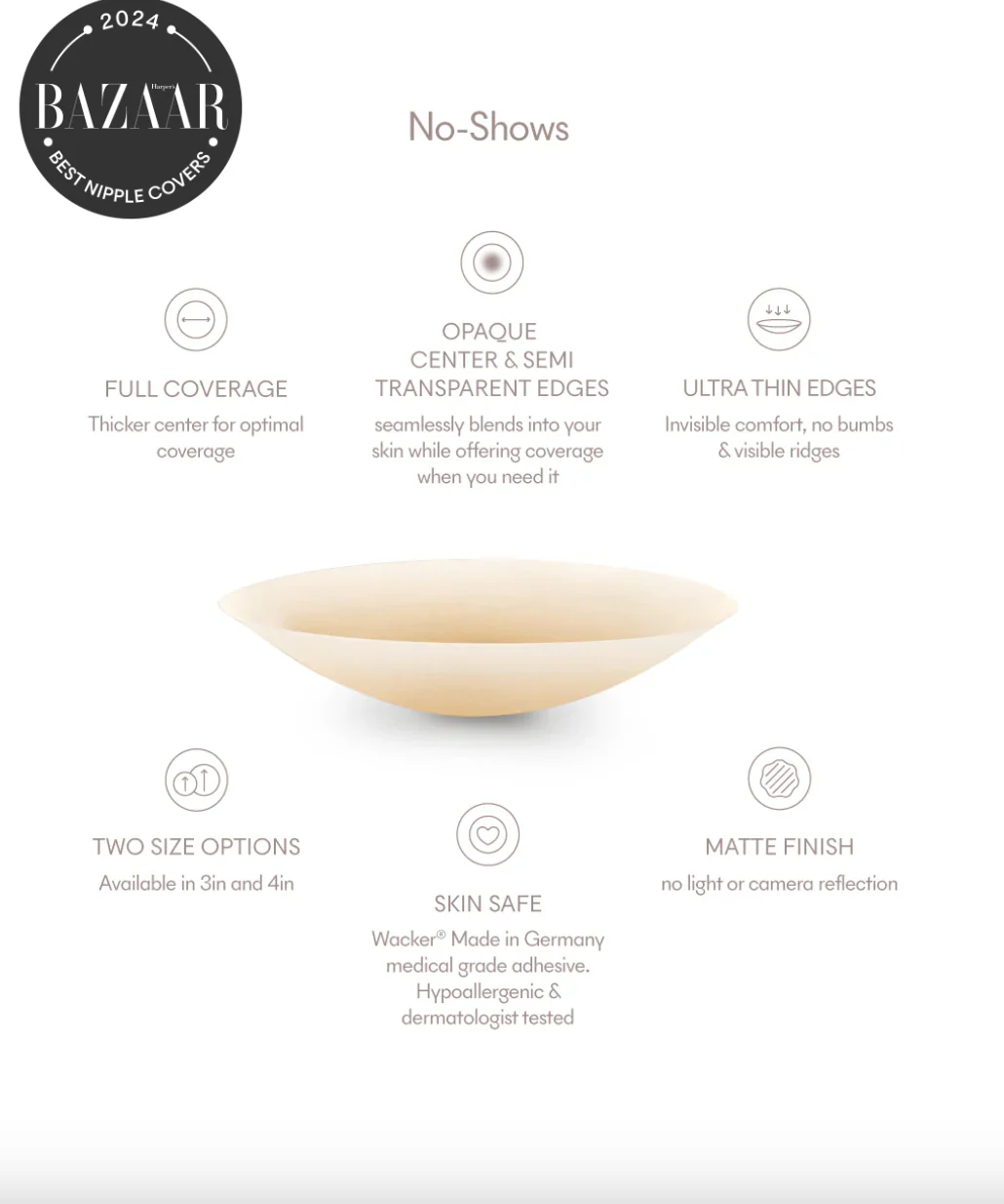 No-show Adhesive Nipple Covers (Round) - Image 2