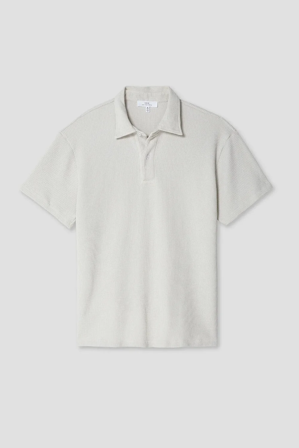Short Sleeve Waffle Polo Ash