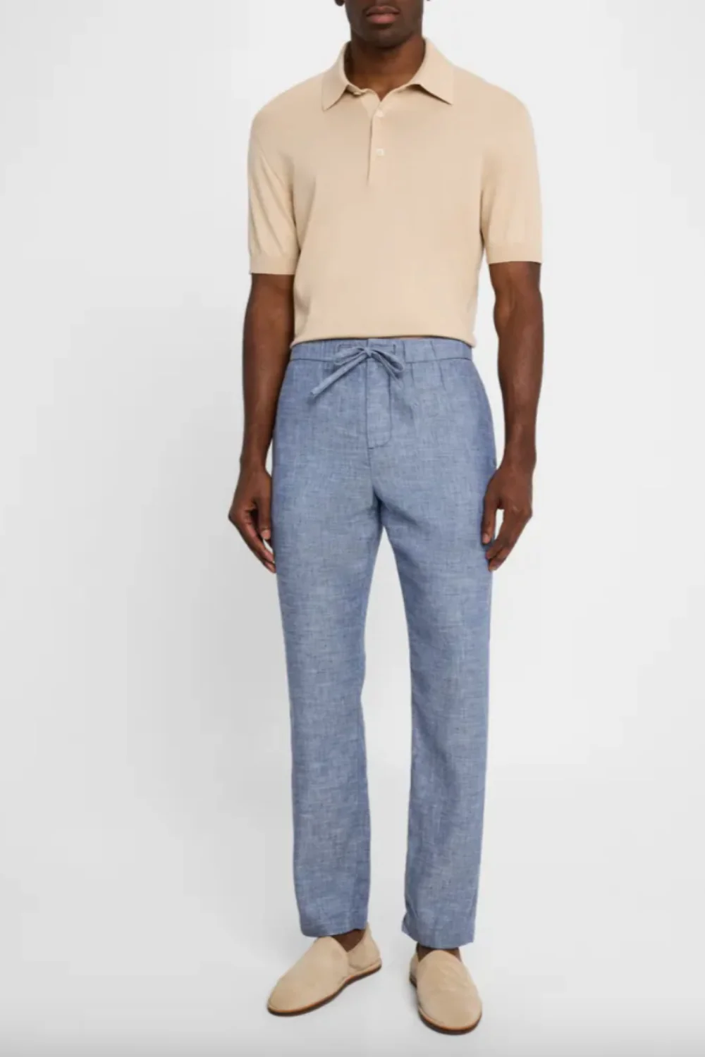 Oscar Linen Chinos Mélange Navy Blue (Final Sale)