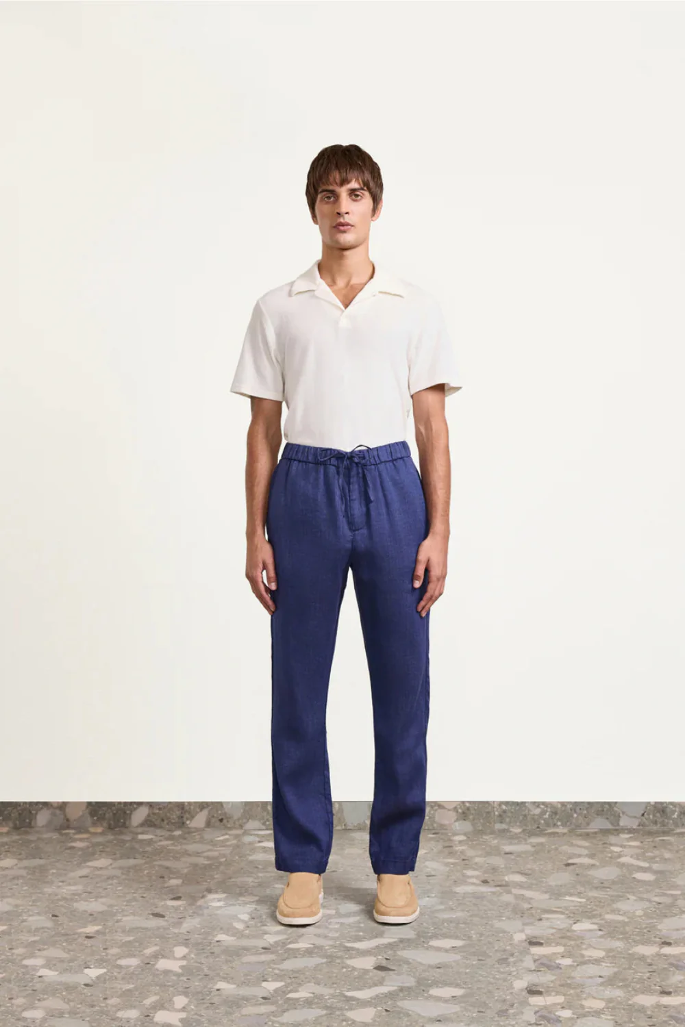 Oscar Linen Chinos Navy