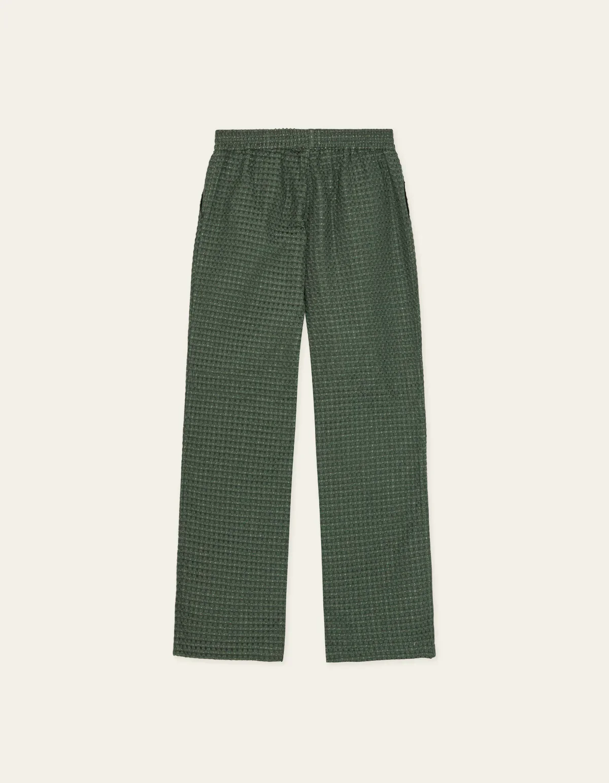 Pine Green Check Seersucker Casual Pants - Image 2
