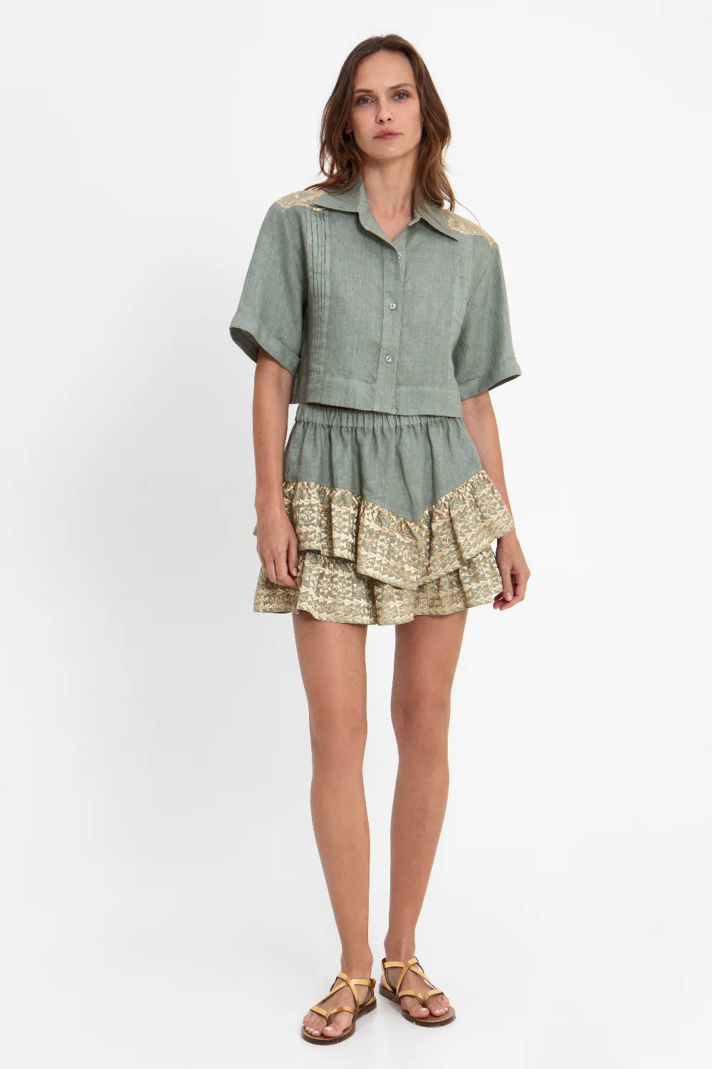 Shirt Classic Triangle Cropped pleates
