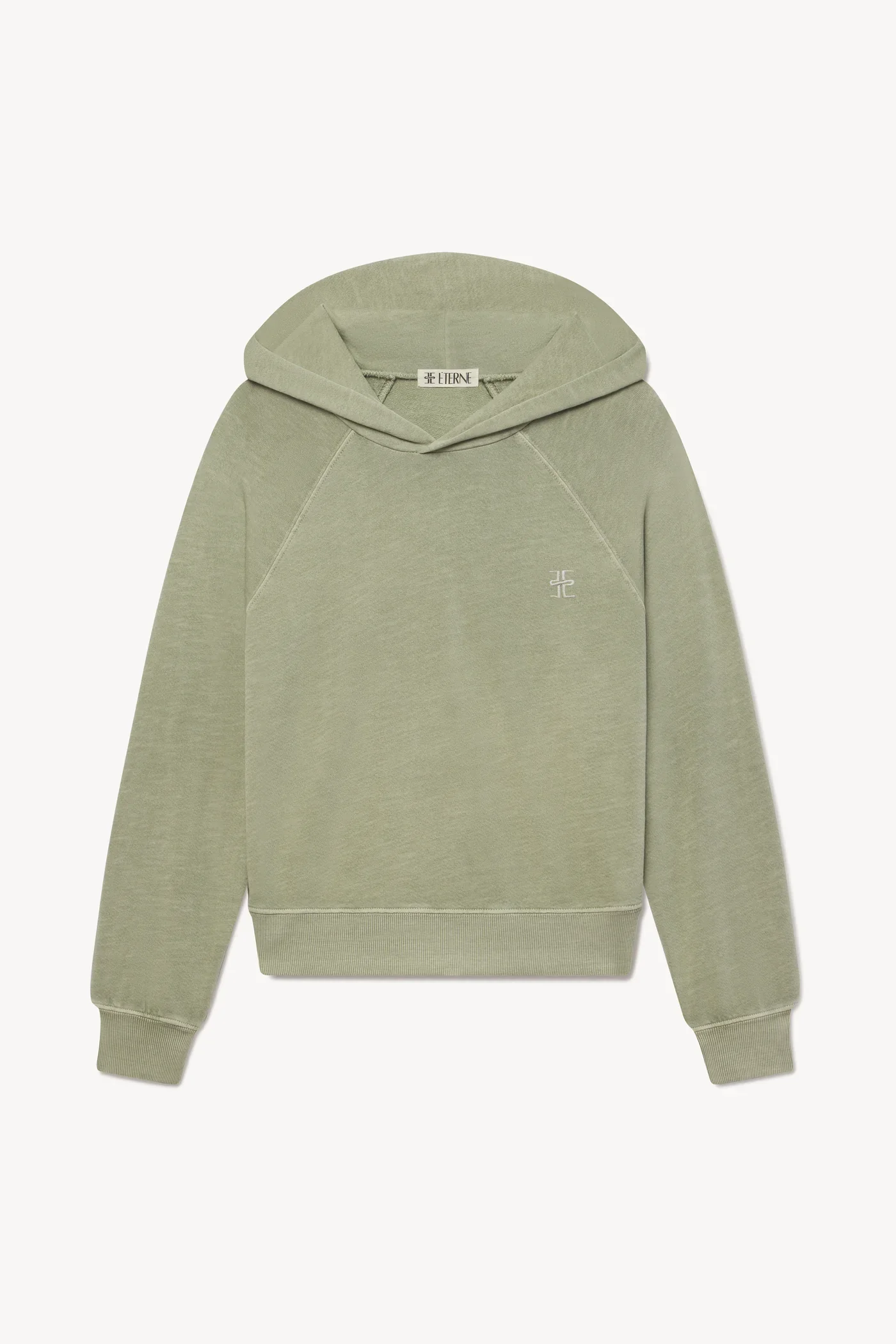 Shrunken Hoodie Sweatshirt Sage - Image 4
