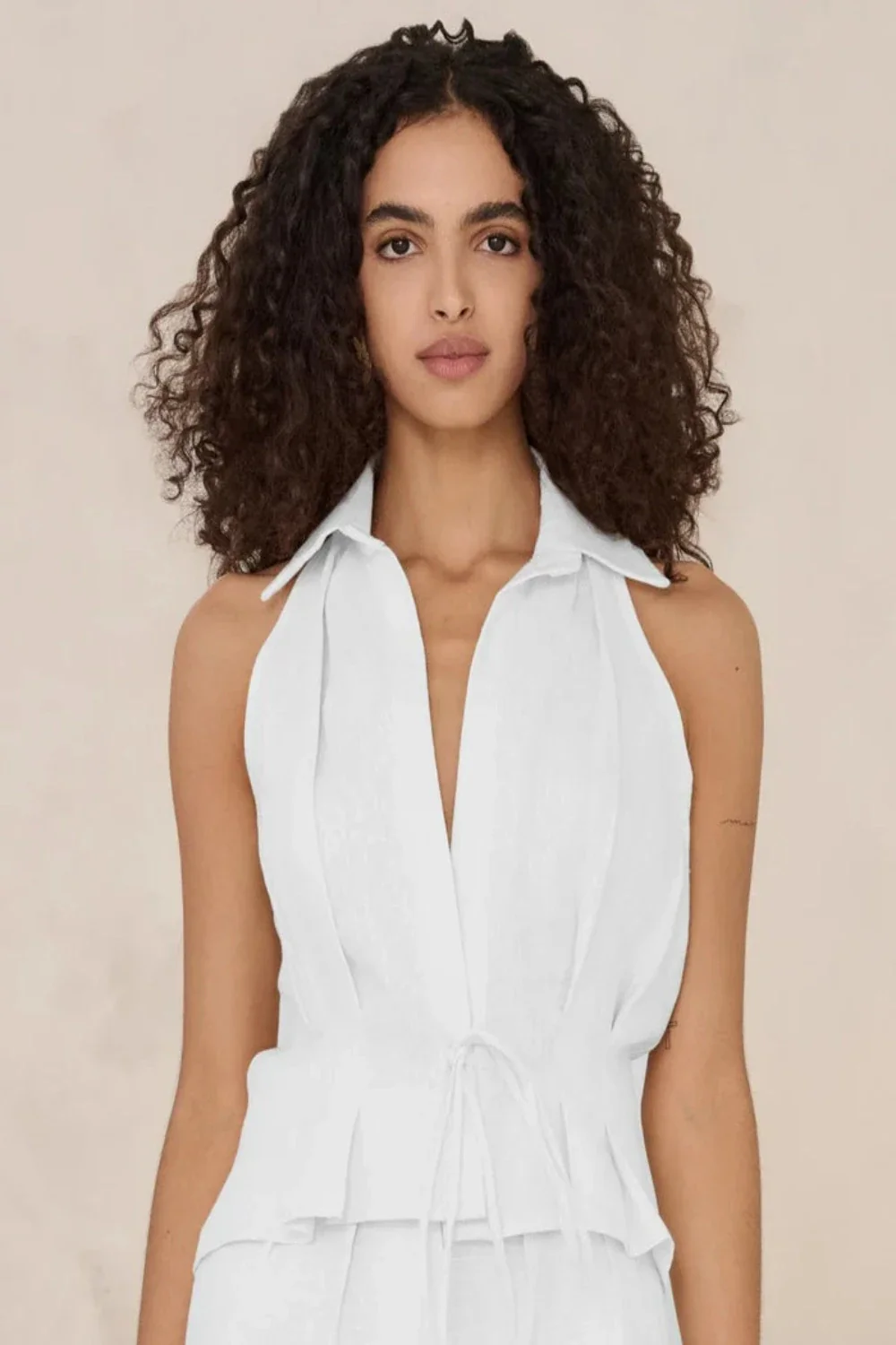 Sloan Linen Vest White