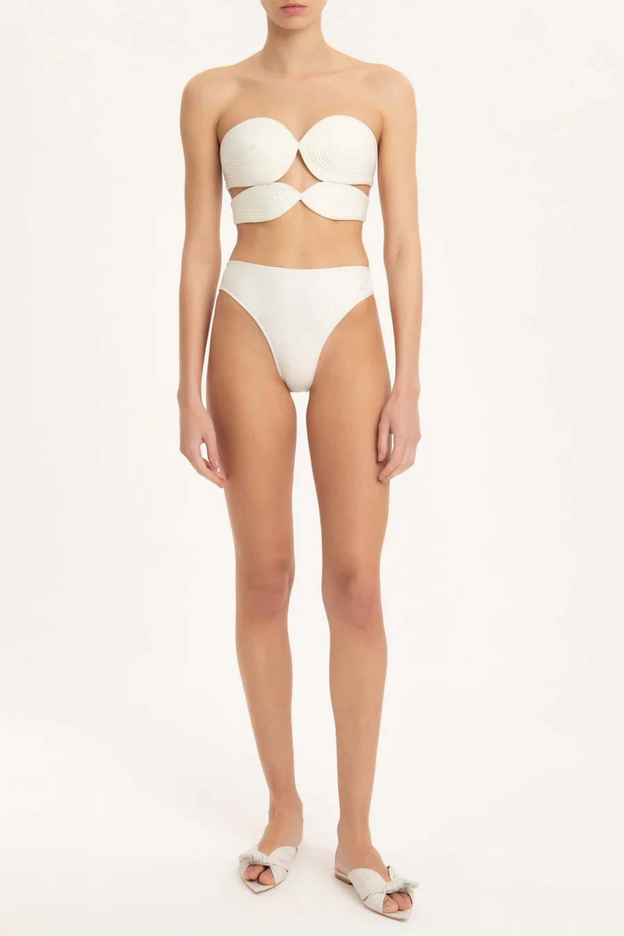Solid High Leg Matelasse Swimsuit (Final Sale)