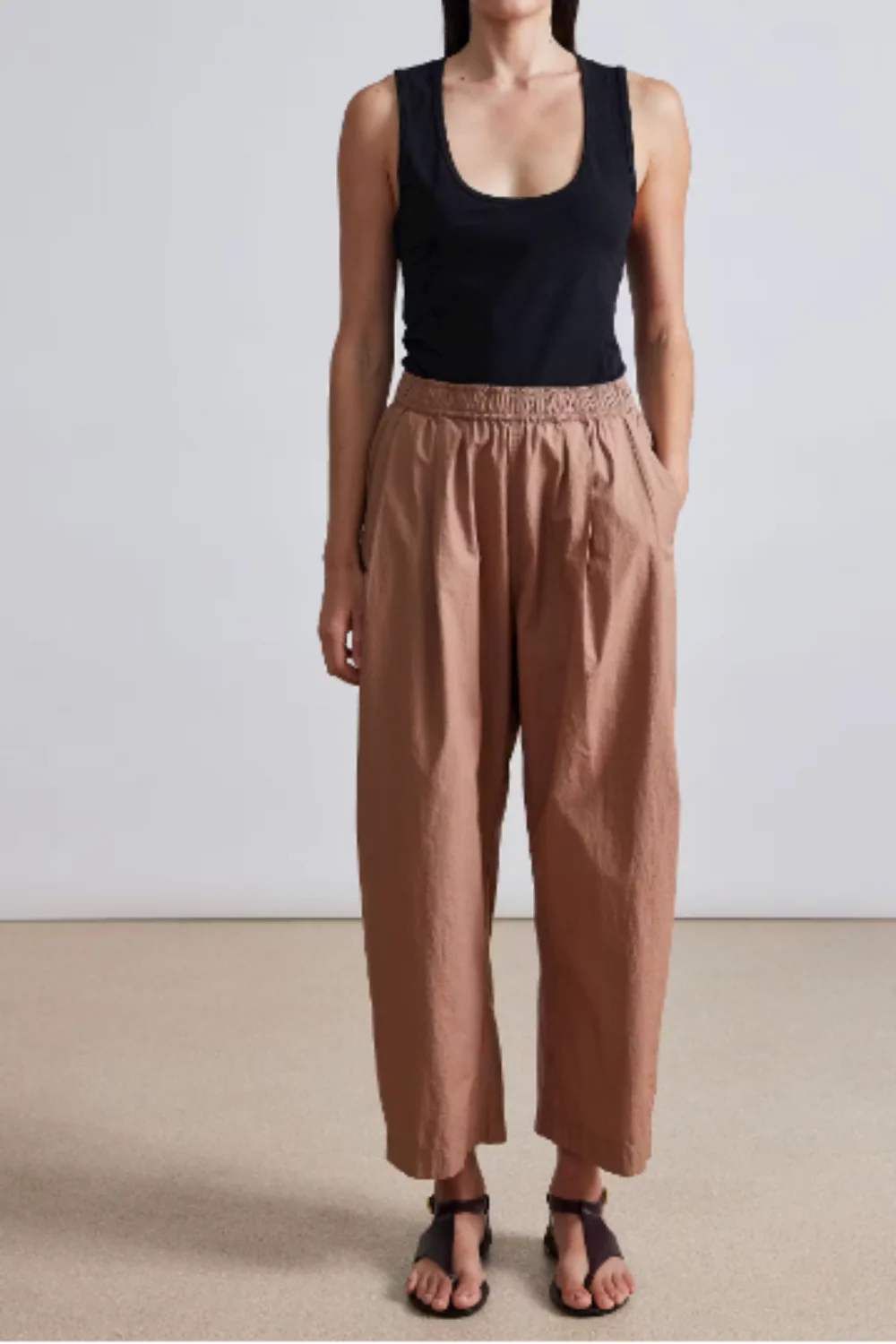 Spa Pleat Pant Deep Khaki