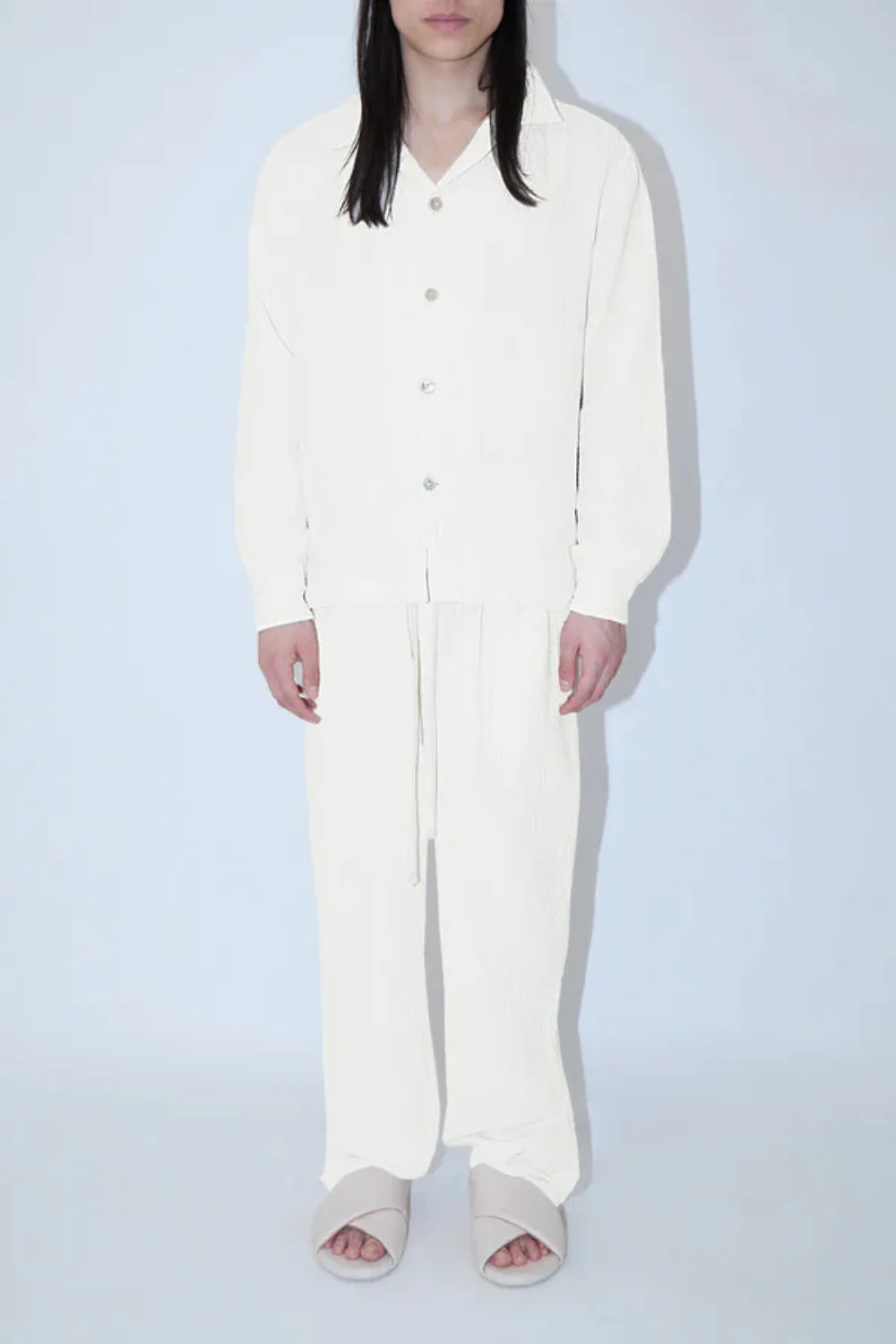 Theo LS Resort Shirt Angel Weave Ivory